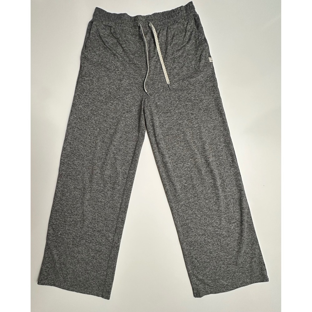 Vuori Performance Wide Leg Pants Heather Gray Drawstring Pockets Size Large L
